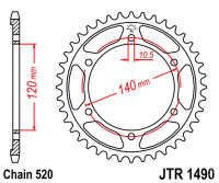 Звезда задняя JT JTR1490.42