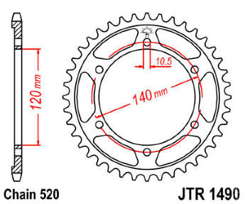 Звезда задняя JT JTR1490.42
