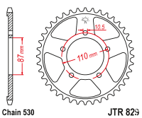 Звезда задняя JT JTR829.45