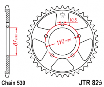 Зірка задня JT JTR829.45