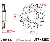 Звезда передняя JT JTF432.13SC
