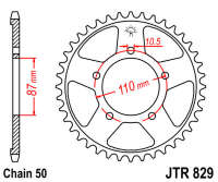 Звезда задняя JT JTR829.47