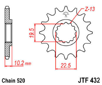 Звезда передняя JT JTF432.14SC